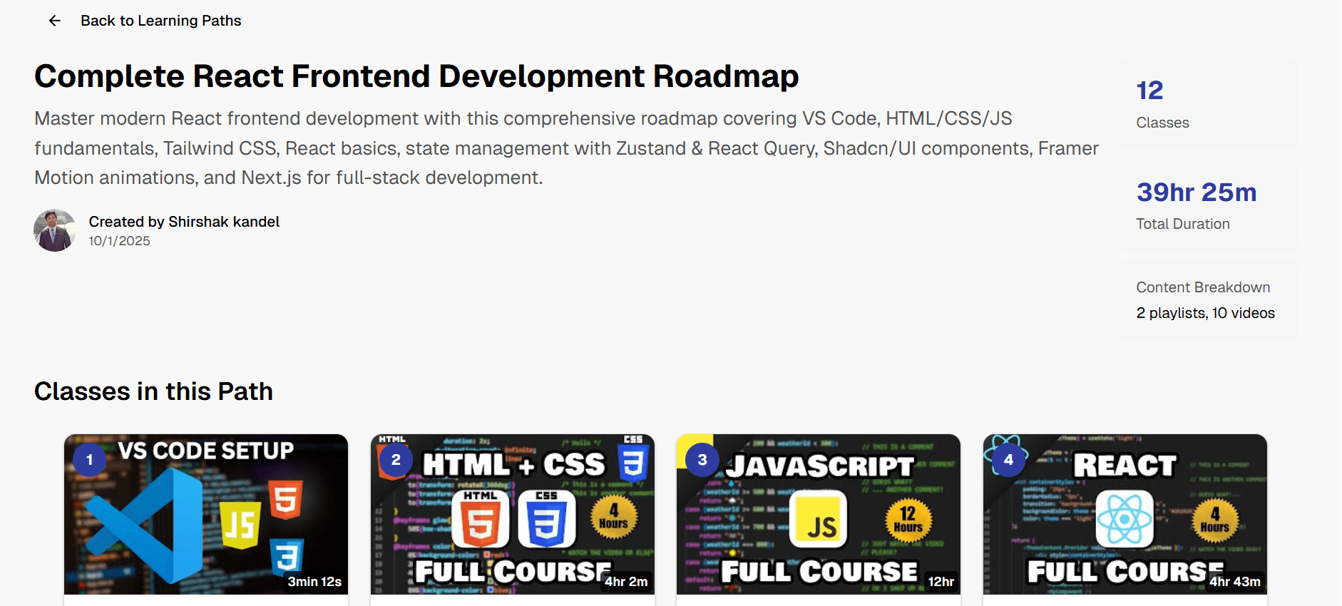 Learning Path Screenshot