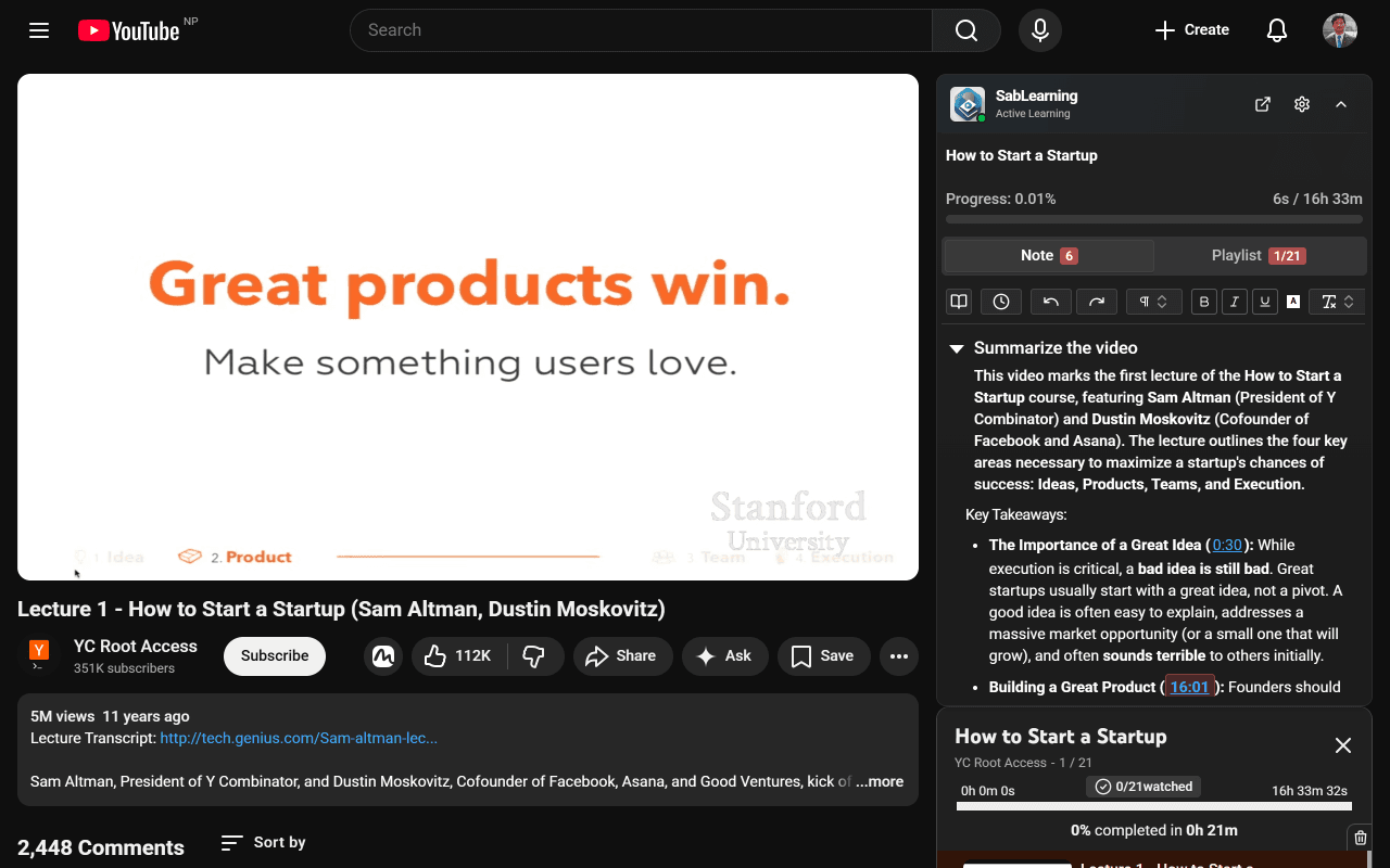 Extension Sidebar UI