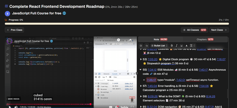 SabLearning - YouTube Courses, Learning Paths & Notes
