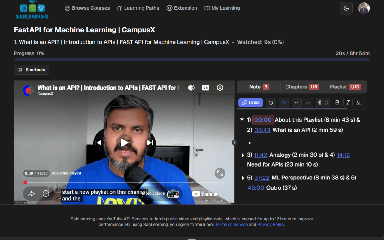 SabLearning Playlist Learning