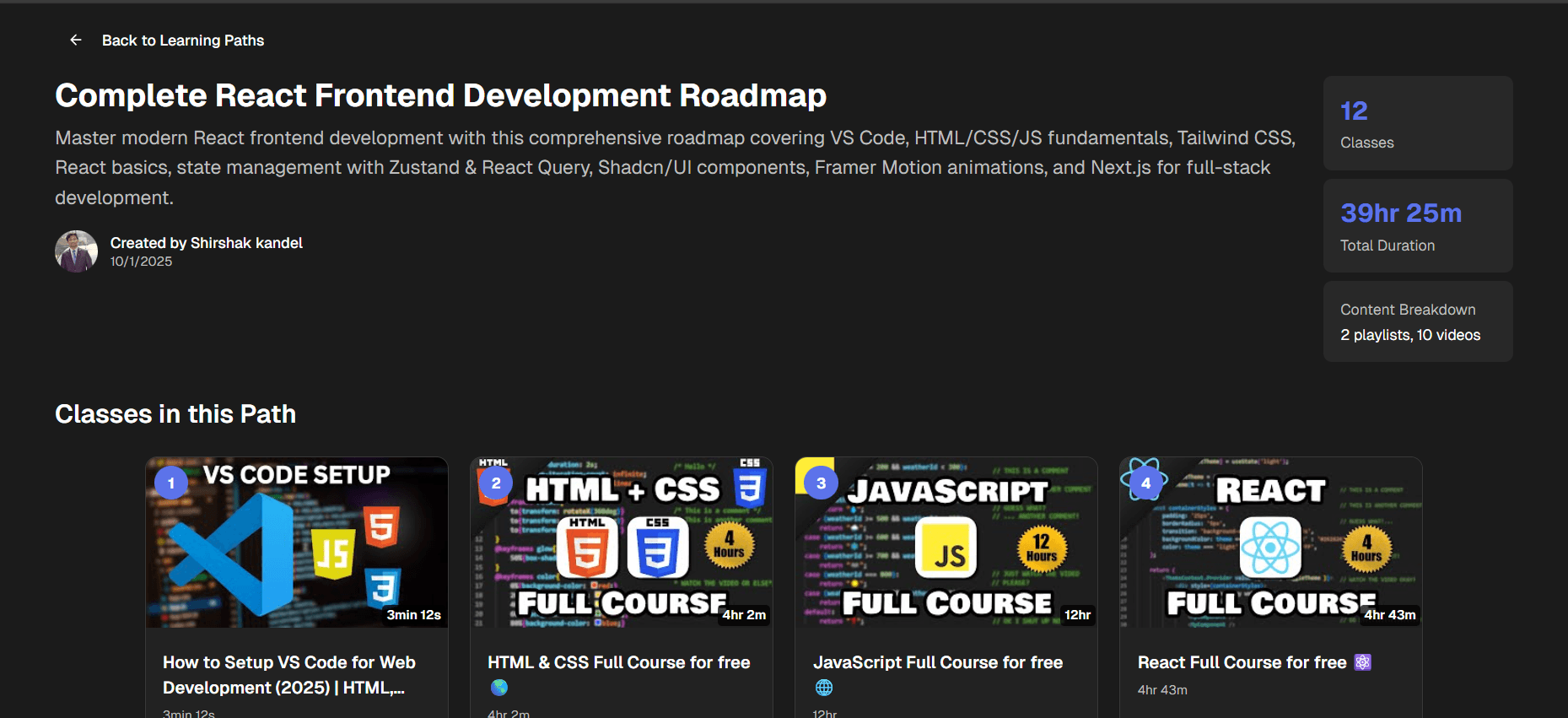 Learning Path Screenshot
